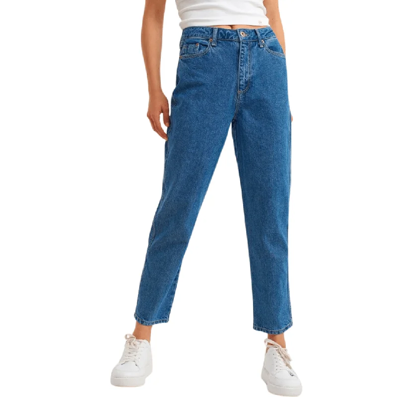 OXXO - Cotton Mom-Fit Denim Pants High-Waist Jeans