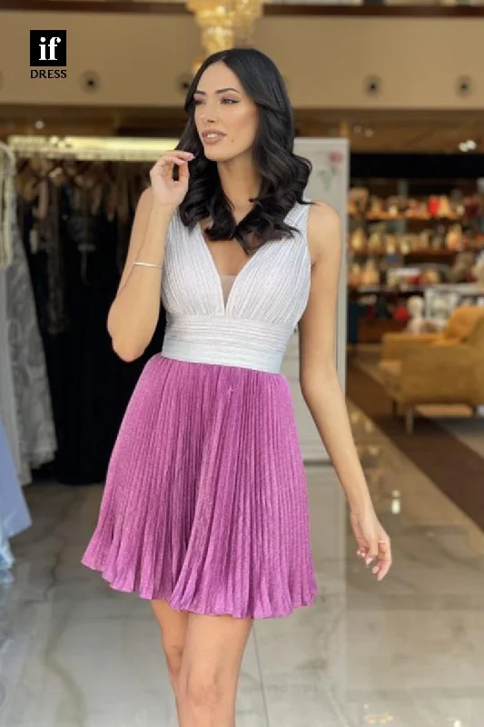 F1856 - A-Line V-Neck Sleeveless Short Cocktail Homecoming Party Dress Tunics Versatile stylish F1856 - A-Line V-Neck Sleeveless Short Cocktail Homecoming Party Dress Tunics Versatile stylish