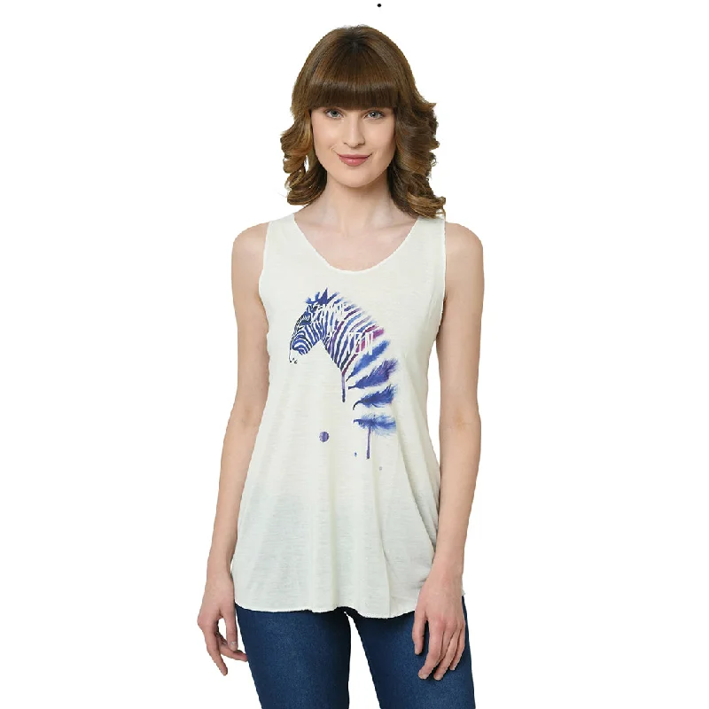 Mack Jonney White Tank Top For Women's summer tank top