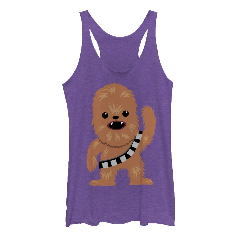 Women's Star Wars Cute Chewbacca Cartoon Racerback Tank Top mint tank top