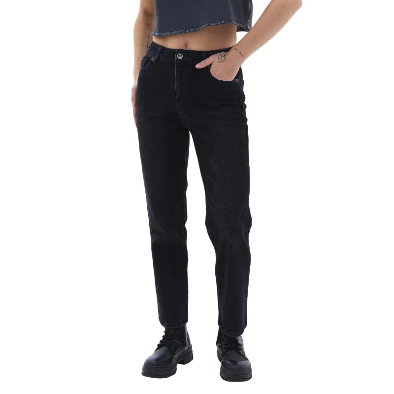 OXXO - High Waist Denim Pants Classic Straight Pants
