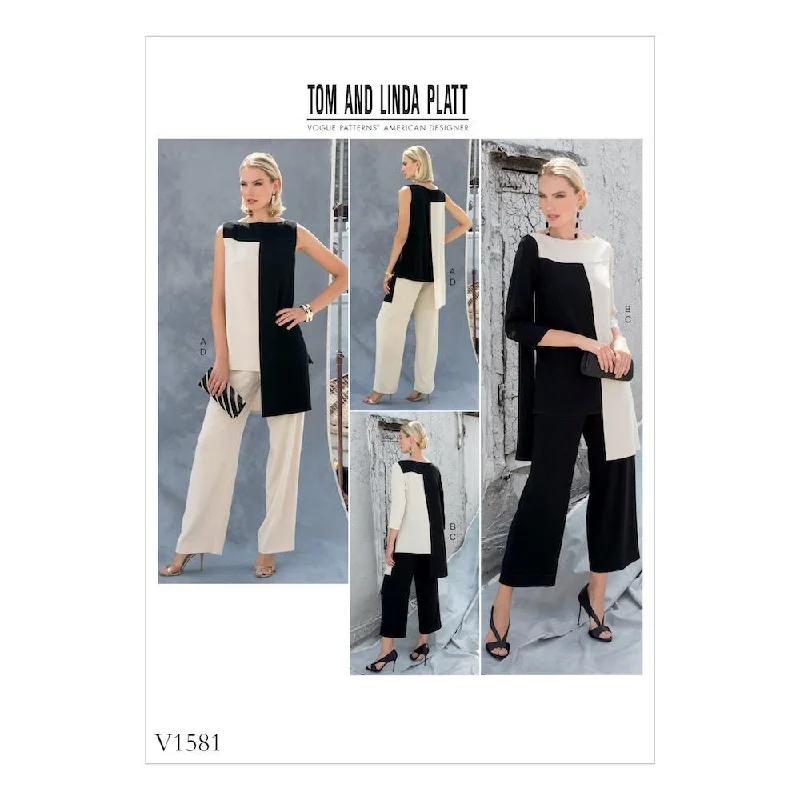 Vogue Pattern V1581 Misses' Tunic and Pants Trendy Printed Pants