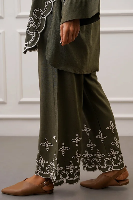 DEOSAI EMBROIDERED PANTS Stylish Casual Pants