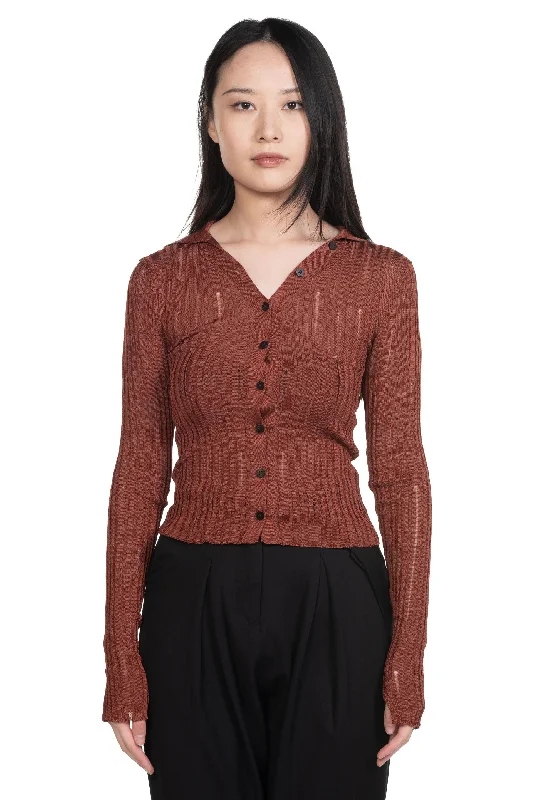 Viscose Fitted Cardigan Terry Terry Cloth Terry Knit