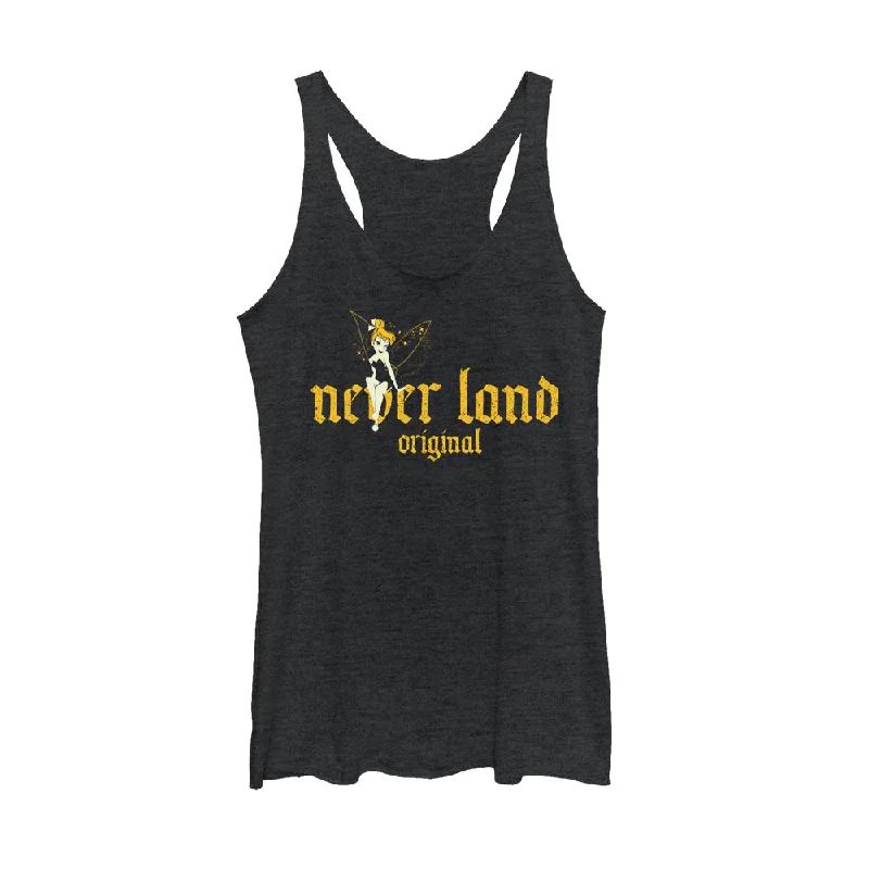 Women's Peter Pan Tinker Bell Neverland Original Racerback Tank Top charcoal tank top