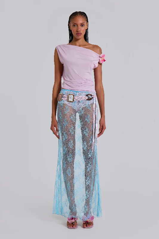 Sky Lace Maxi Skirt denim skirt classic