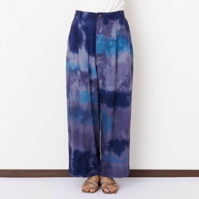 Roti-dye wide pants Comfortable Denim Pants