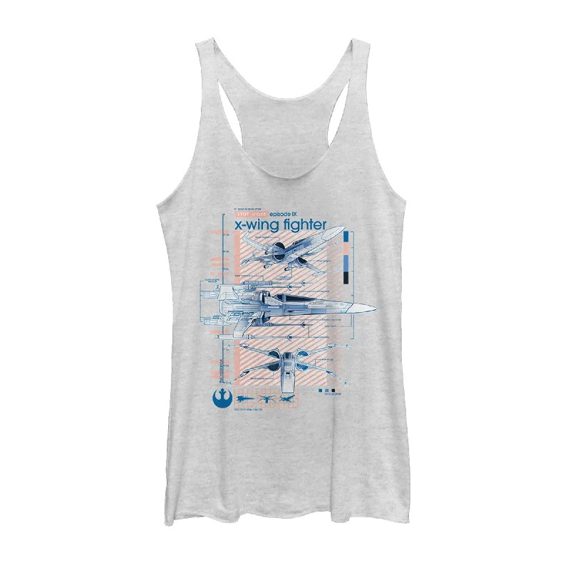 Women's Star Wars: The Rise of Skywalker X-Wing Details Racerback Tank Top loose fit tank Women's Star Wars: The Rise of Skywalker X-Wing Details Racerback Tank Top loose fit tank