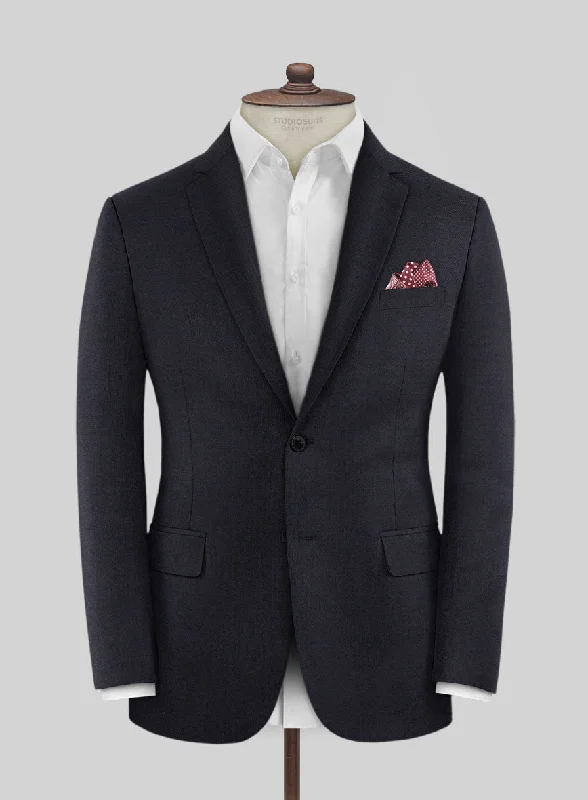 Scabal Ceslas Midnight Blue Wool Jacket Tailored Jacket Straight Jacket A-Line Jacket