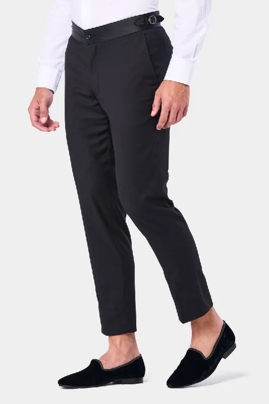 Classic Black Tuxedo Pants Comfortable Fleece Pants