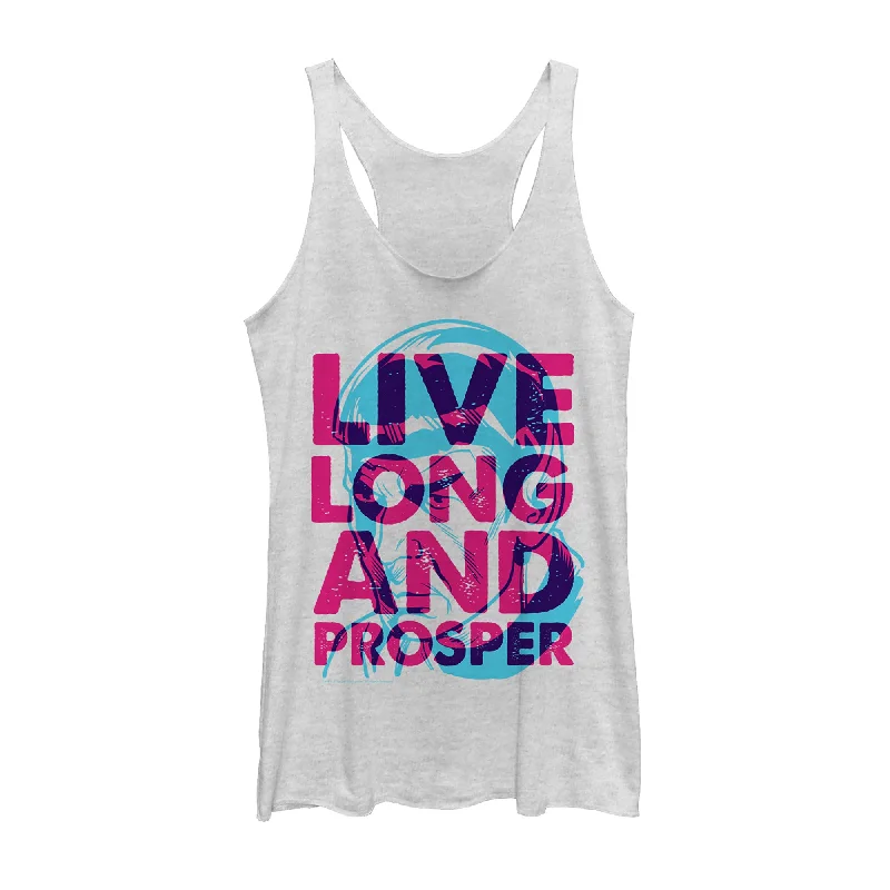 Women's Star Trek Spock Live Long & Prosper 3D Racerback Tank Top off shoulder tank