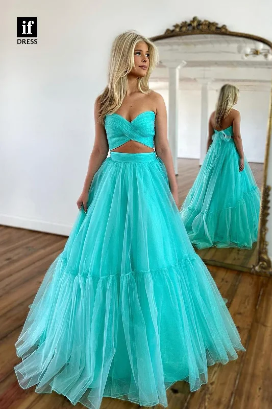 32968 - Unique Off Shoulder  A-Line Tulle Prom Long Homecoming Party Dress Tunics Formal black