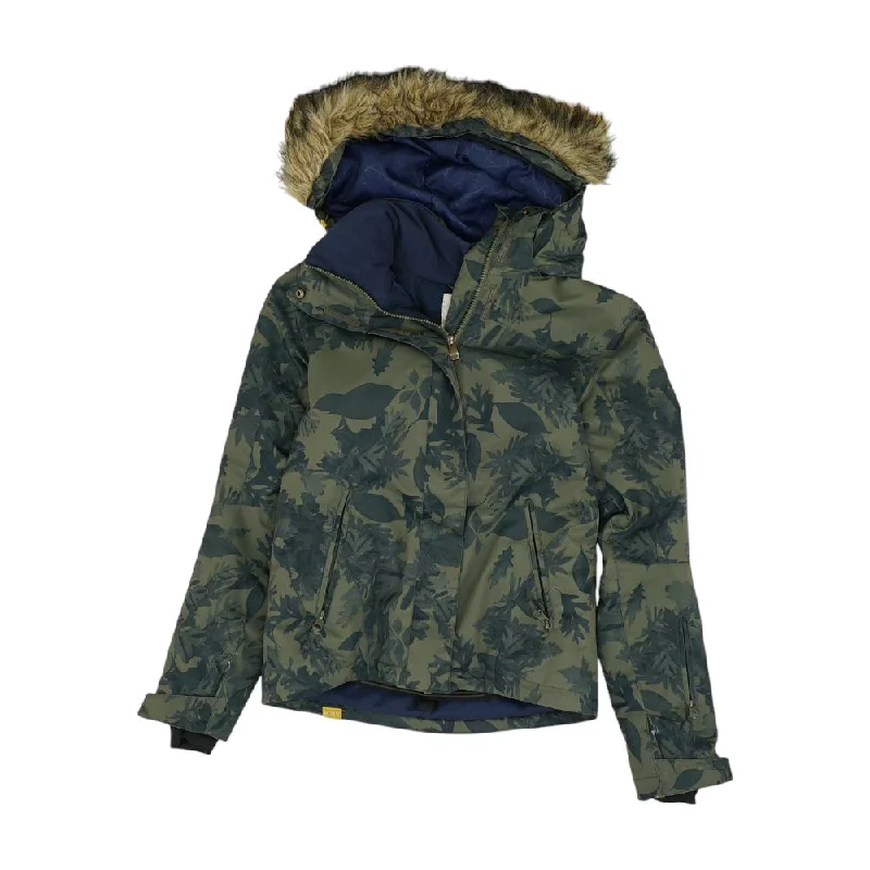 Green Graphic Puffer Jacket Notch Collar Jacket Peter Pan Collar Jacket Cowl Neck Jacket