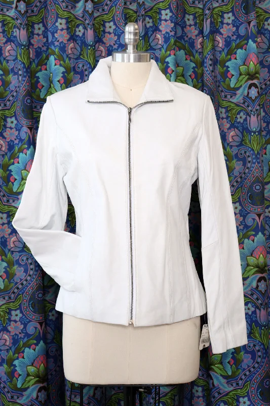 Blizzard Leather Zip Jacket S/M Toggled Jacket Drawstring Jacket Belted Jacket