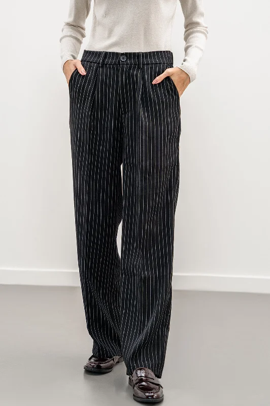 PINSTRIPE PANTS Comfy Cargo Trousers