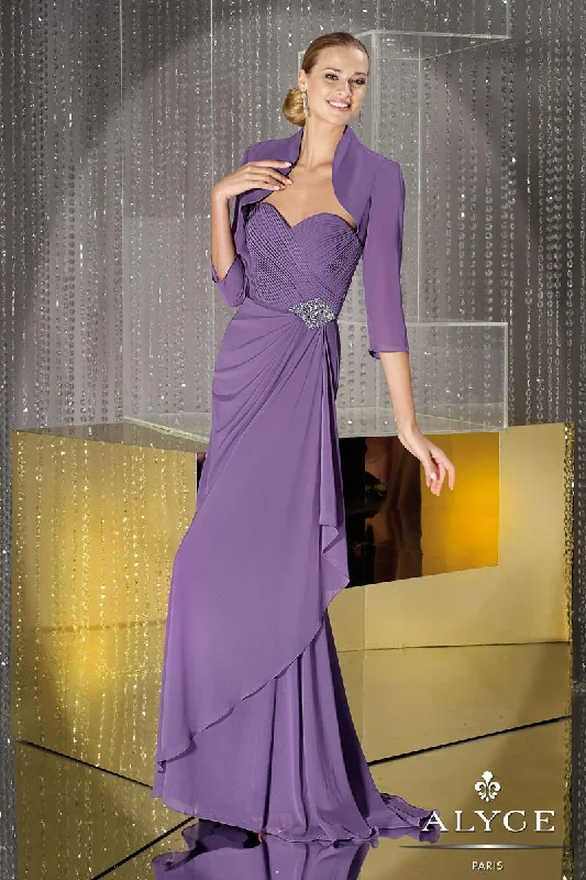 Alyce Paris 29467 Seabreeze Sweetheart Chiffon Dress with Bolero Jacket - Size 24 Appliqued Jacket Beaded Jacket Sequined Jacket Alyce Paris 29467 Seabreeze Sweetheart Chiffon Dress with Bolero Jacket - Size 24 Appliqued Jacket Beaded Jacket Sequined Jacket