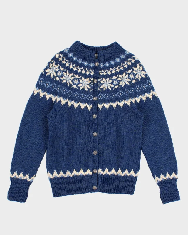 Vintage Danspin Wool Cardigan - S Crew Neck V-Neck Turtle Neck