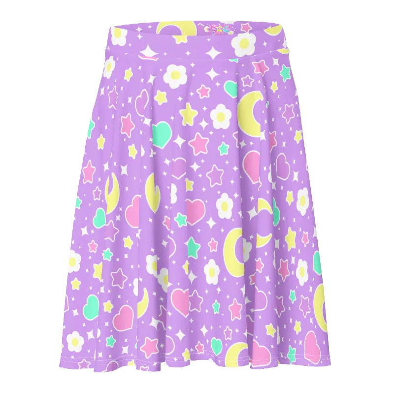 Magical Spring Purple Skater Skirt cashmere skirt soft