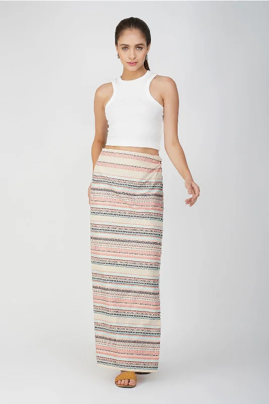 Elley Handwoven Wrap Around Skirt tiered skirt playful
