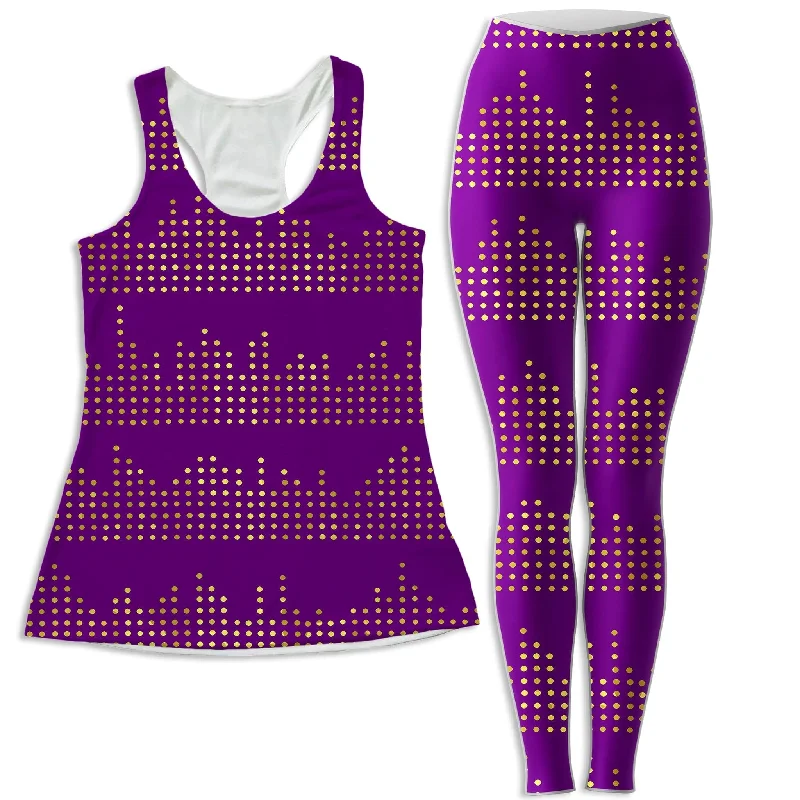 Gold Equalizer Beats Women's Tank and Leggings Combo silver tank top