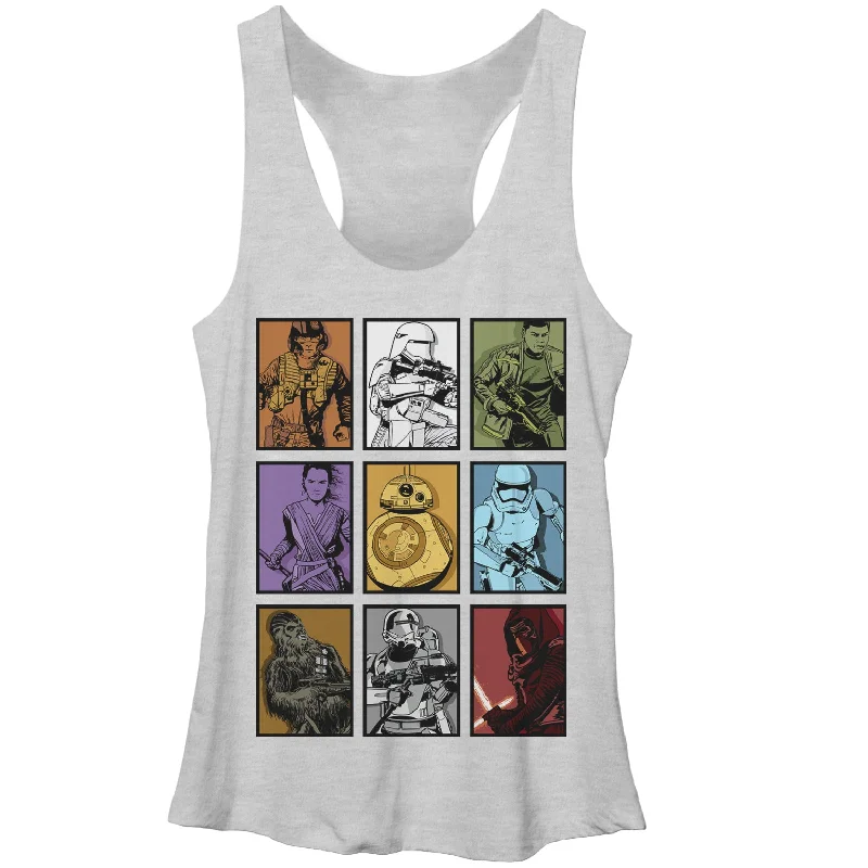 Women's Star Wars The Force Awakens Rey and BB-8 Character Boxes Racerback Tank Top turquoise tank top Women's Star Wars The Force Awakens Rey and BB-8 Character Boxes Racerback Tank Top turquoise tank top