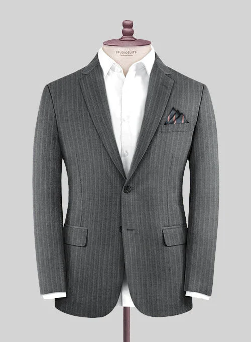 Scabal Vatore Gray Wool Jacket Cardigan Sweater Pullover