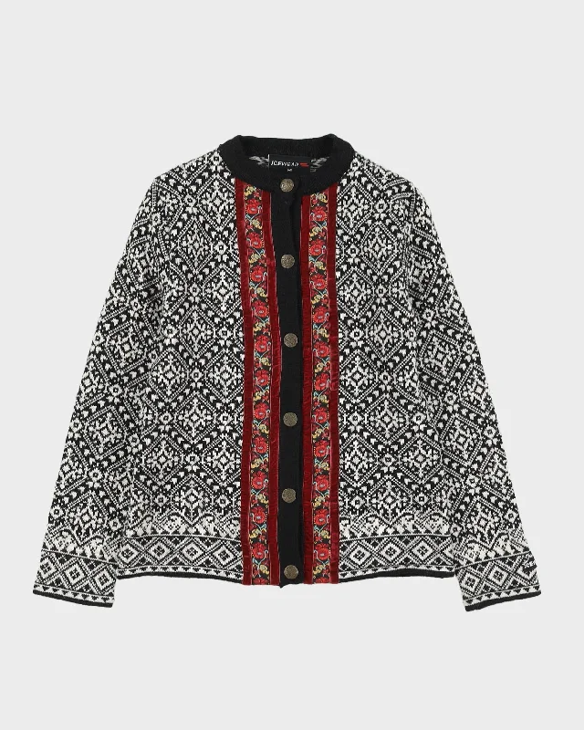 Scandi Style Patterned Knitted Cardigan - M Layered Multi-layer Single Layer