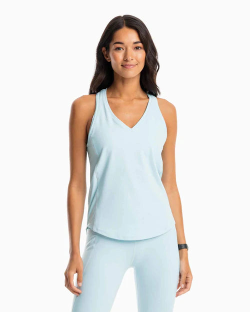 Southern Tide Nelli Skip Stripe Tank Top Wake Blue relaxed fit tank