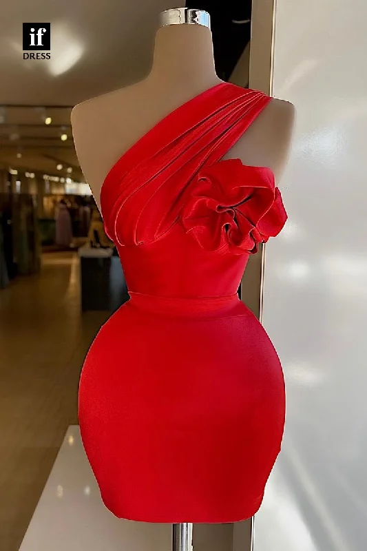 F1815 - Sheath/Column One Shoulder Pleats Tight Short Cocktail Homecoming Party Dress Tunics Evening elegant F1815 - Sheath/Column One Shoulder Pleats Tight Short Cocktail Homecoming Party Dress Tunics Evening elegant
