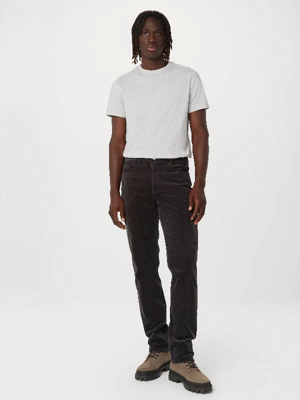The Brunswick Slim Corduroy Pant in Washed Black Cozy Knit Pants