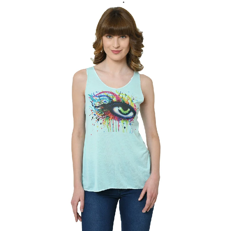 Mack Jonney Green Tank Top For Women's rhinestone tank top