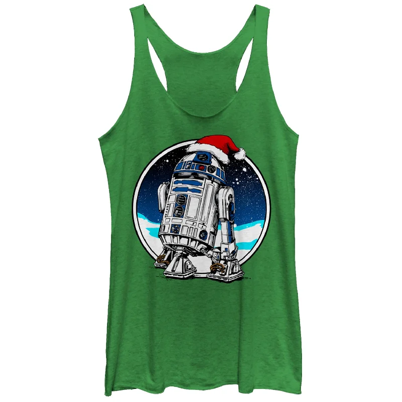 Women's Star Wars Christmas R2-D2 Santa Hat Racerback Tank Top seamless tank top