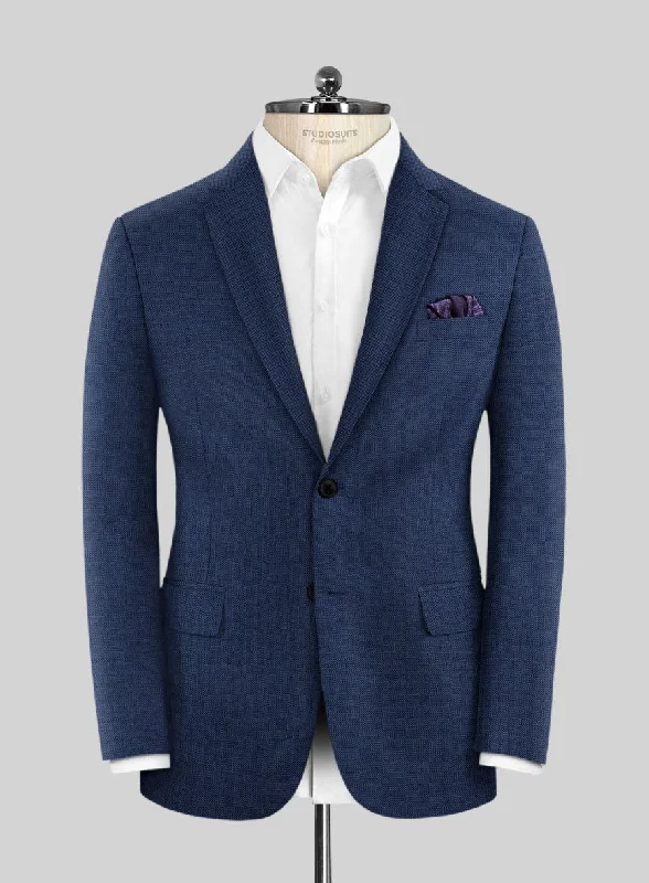 Scabal Lucin Twill Blue Wool Jacket Mesh Jacket Canvas Jacket Denim Jacket