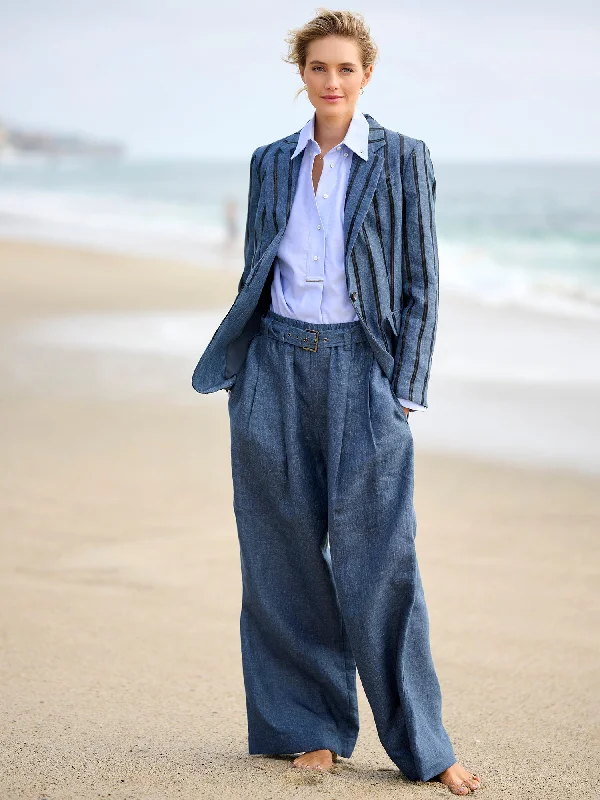 Belted Wide Leg Linen Pant Lightweight Linen Pants