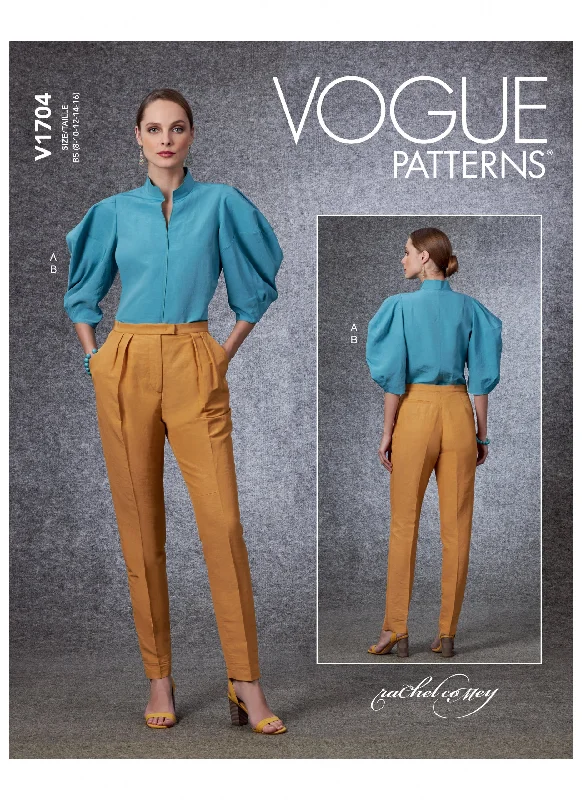 Vogue Pattern V1704 Misses' Top & Pants Fashionable Jogger Pants