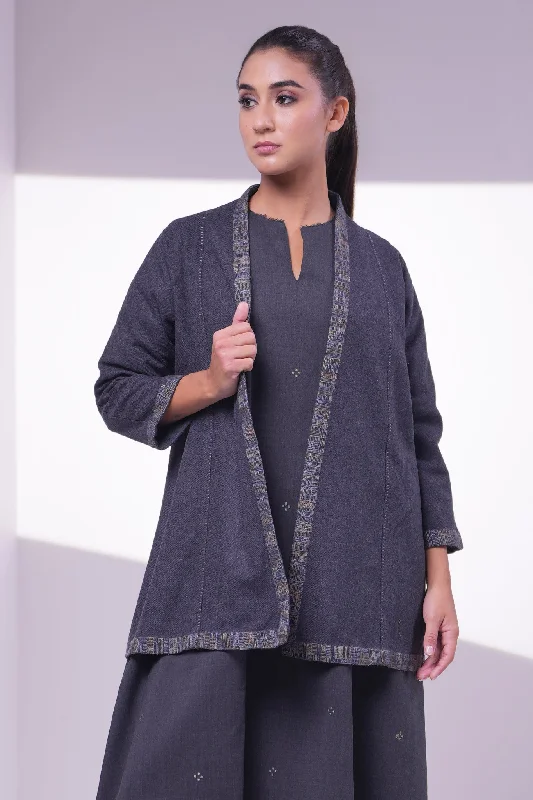 Grey Wool Embroidered Jacket Chenille Fabric Brocade Fabric Lace Fabric