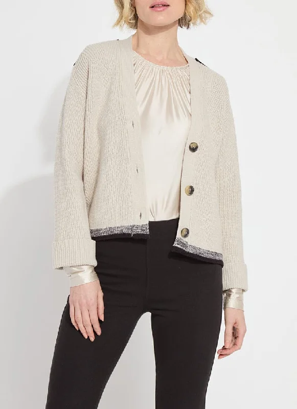 Lilith Cardigan Sweater | Light Pewter Knit Fabric Woven Fabric Fleece Fabric