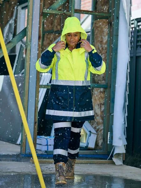 Bisley Women's H Taped Two Tone Hi Vis Rain Jacket - (BJL6966T) Faux Fur Fabric Real Fur Fabric Shearling Fabric Bisley Women's H Taped Two Tone Hi Vis Rain Jacket - (BJL6966T) Faux Fur Fabric Real Fur Fabric Shearling Fabric