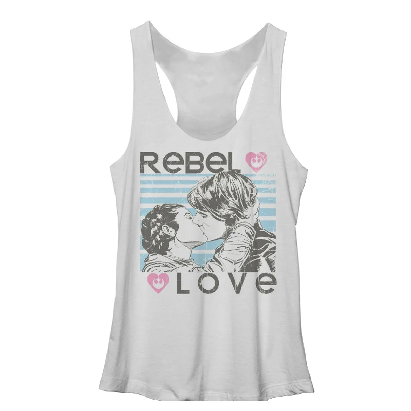 Women's Star Wars Rebel Love Han and Leia Racerback Tank Top neon tank top