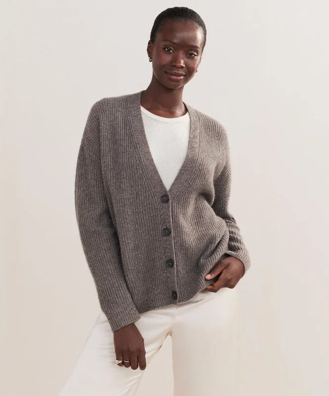 Cropped Cashmere Cocoon Cardigan Thin Thick Dense