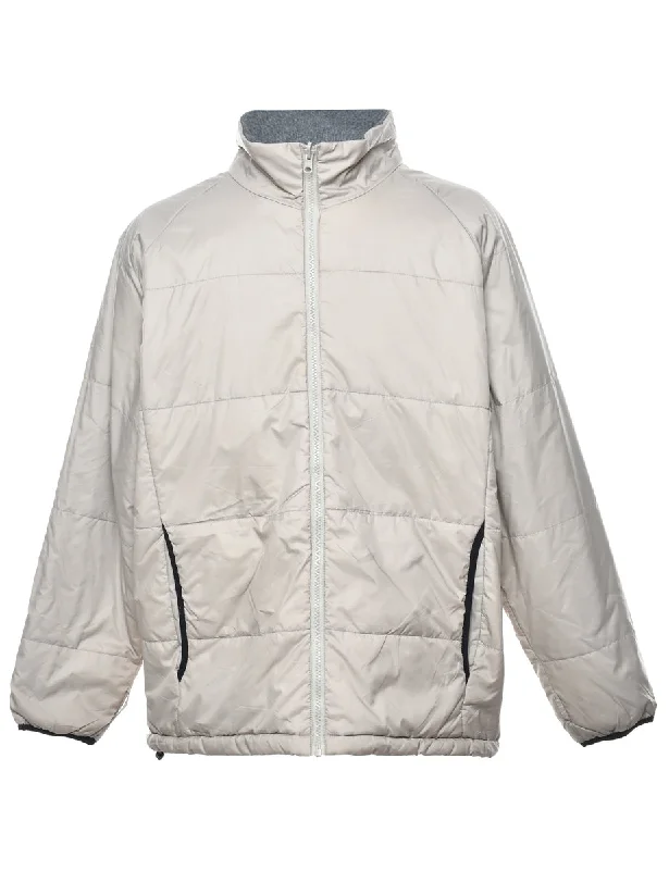 Light Grey Puffer Jacket - XL Cotton Jacket Linen Jacket Terry Jacket