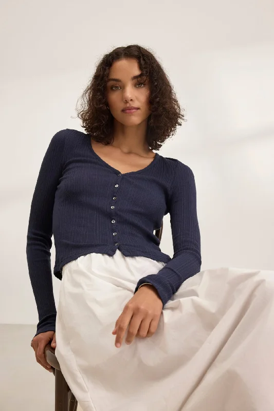 DREW POINTELLE CARDIGAN Button Cardigan Zip Cardigan Pullover Cardigan