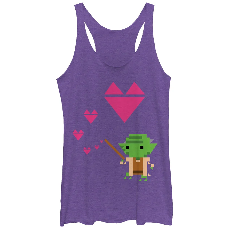 Women's Star Wars Valentine's Day Yoda Racerback Tank Top gold tank top