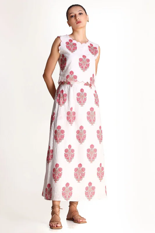Magnolia - Motif Print Skirt leather skirt sleek