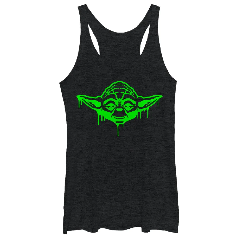 Women's Star Wars Halloween Dripping Jedi Master Yoda Racerback Tank Top gym tank top