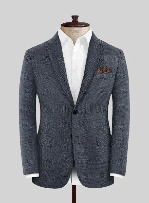 Scabal Isin Twill Blue Wool Jacket Anorak Shell Jacket Lightweight Jacket