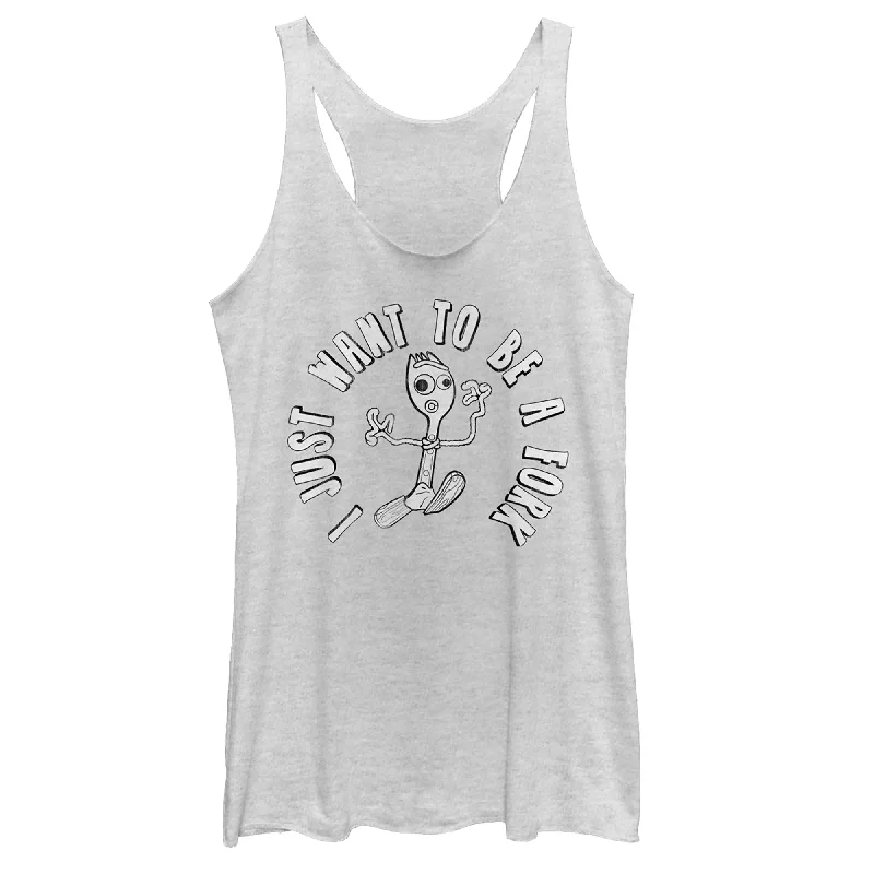 Women's Toy Story Want to be Forky Racerback Tank Top black tank top