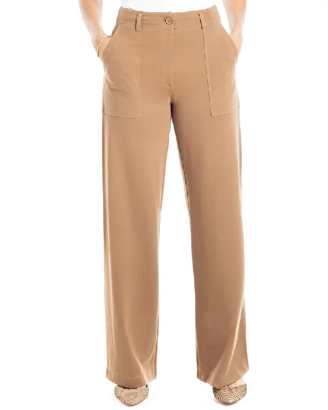 Max Studio Wide Leg Button Front Ponte Pant Lightweight Linen Pants