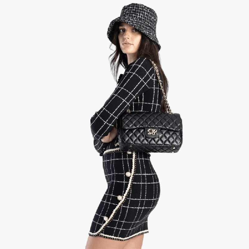 Sissy Boy Plaid Knit Skirt Braid Edge Black lace skirt romantic