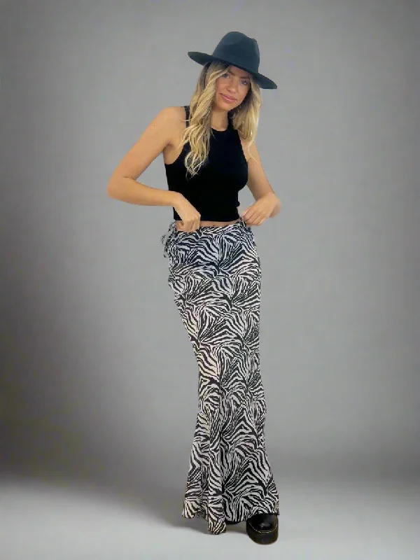 Malibu Sheer Beach Maxi Skirt / Zebra velvet skirt plush